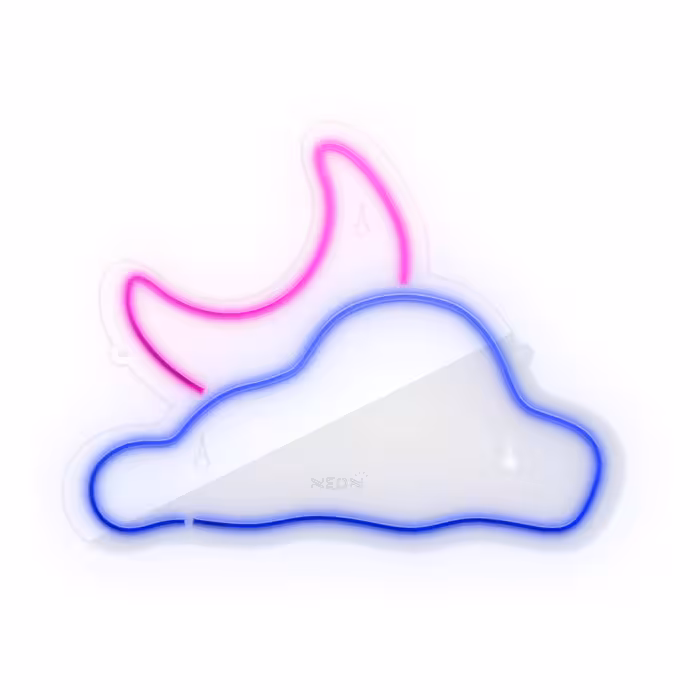 چراغ دیواری نئون دیزاین طرح Cloud-Vs-Moon_BL