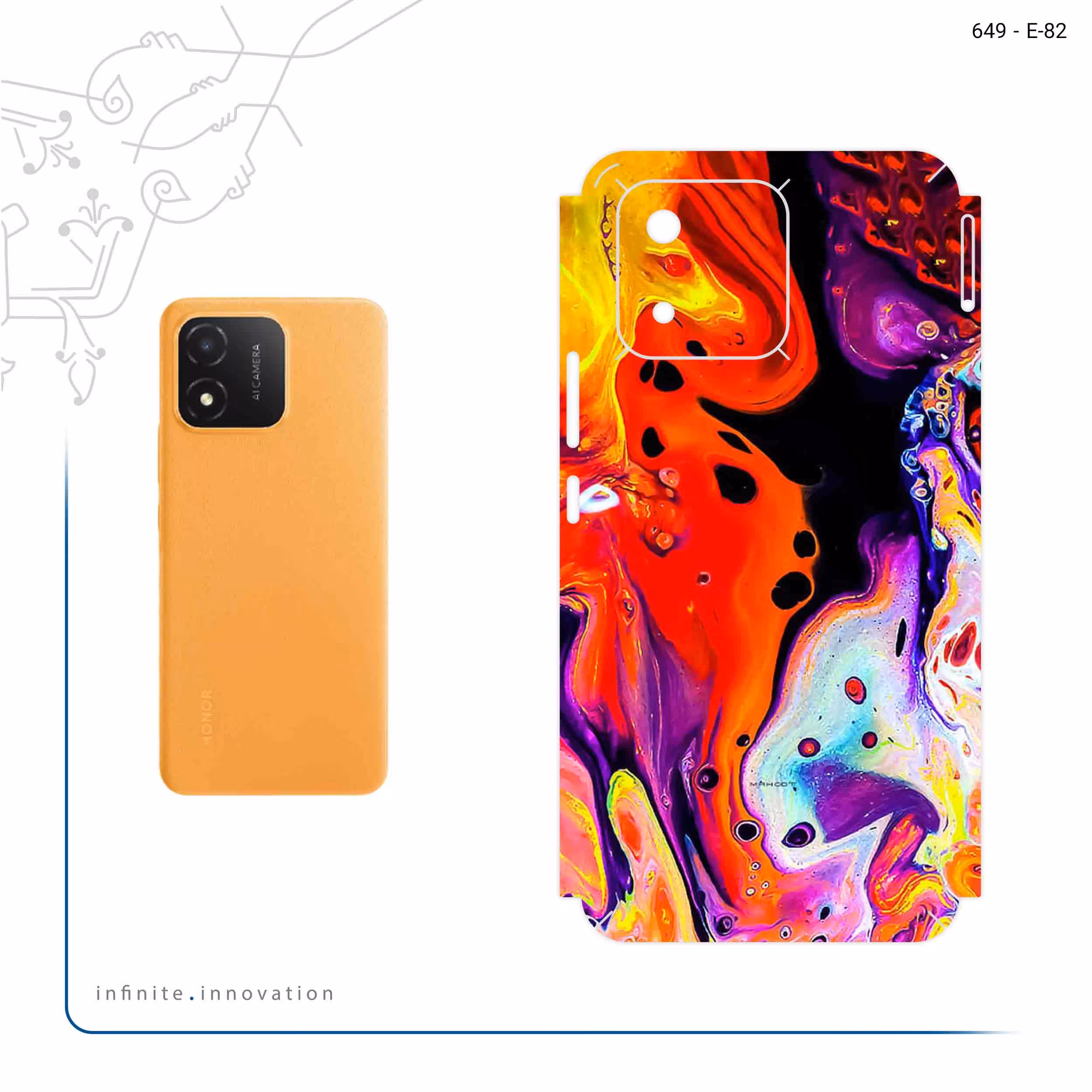 برچسب پوششی ماهوت مدل Abstract Oil Art مناسب برای گوشی موبایل آنر X5