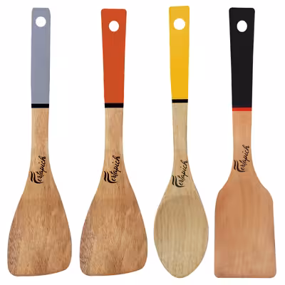  سرویس کفگیر و ملاقه 4 پارچه فرتاپیچ مدل چوبی کد 040