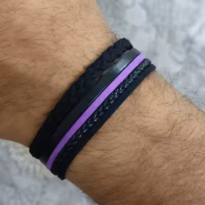 دستبند مدل چرمی مجموعه 2 عددی