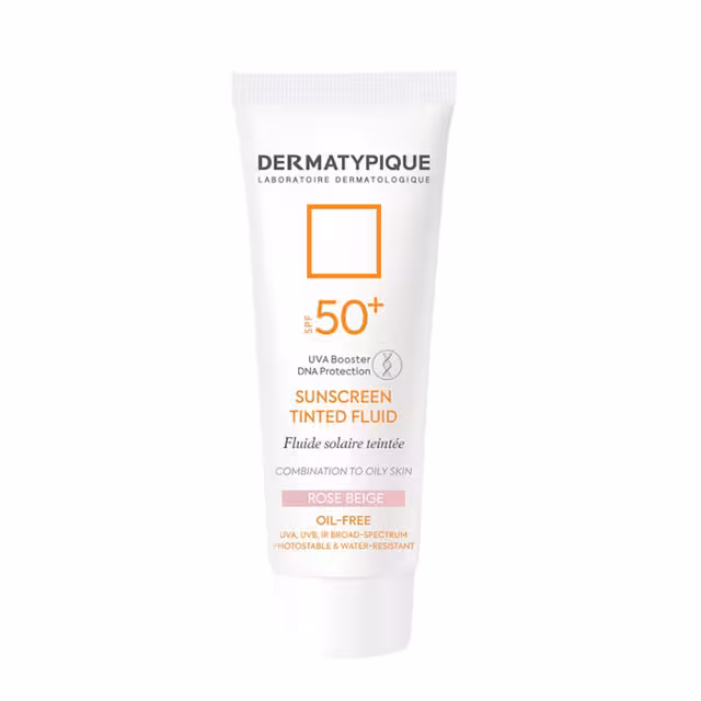 کرم ضد آفتاب رز بژ فاقد چربی درماتیپیک SPF50 حجم 50 میلی لیتری