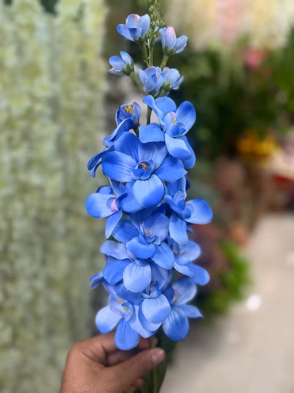 گل مصنوعی شببو رنگ آبی