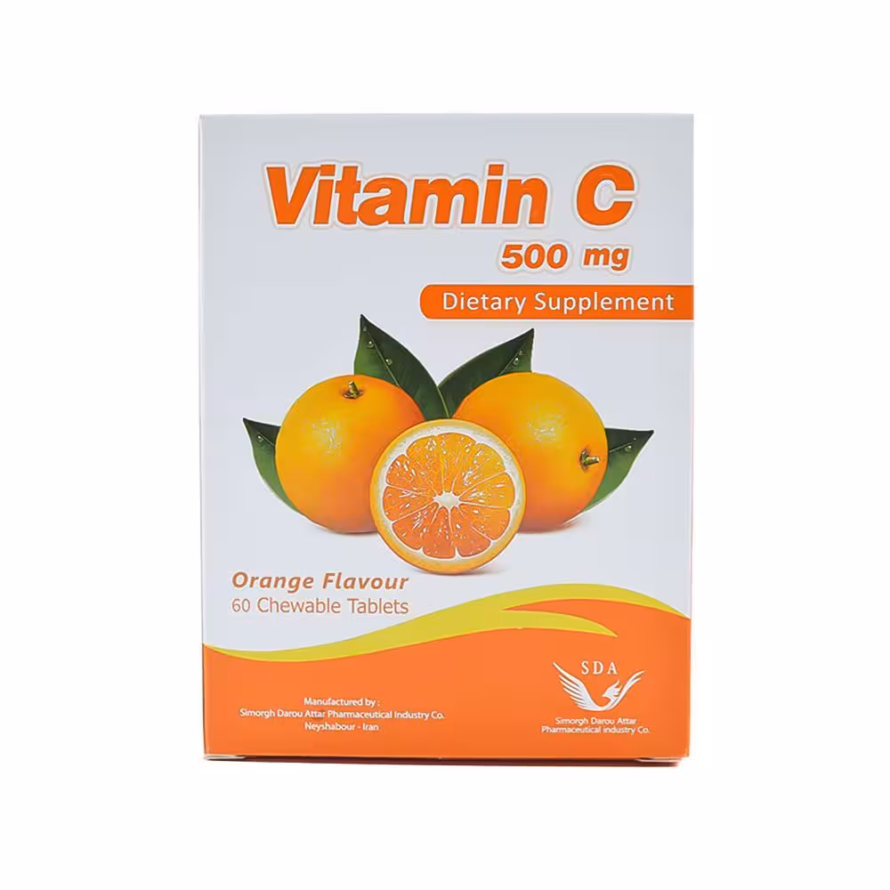 قرص جویدنی ویتامین C سیمرغ دارو عطار 500 میلی گرم | 60 عدد