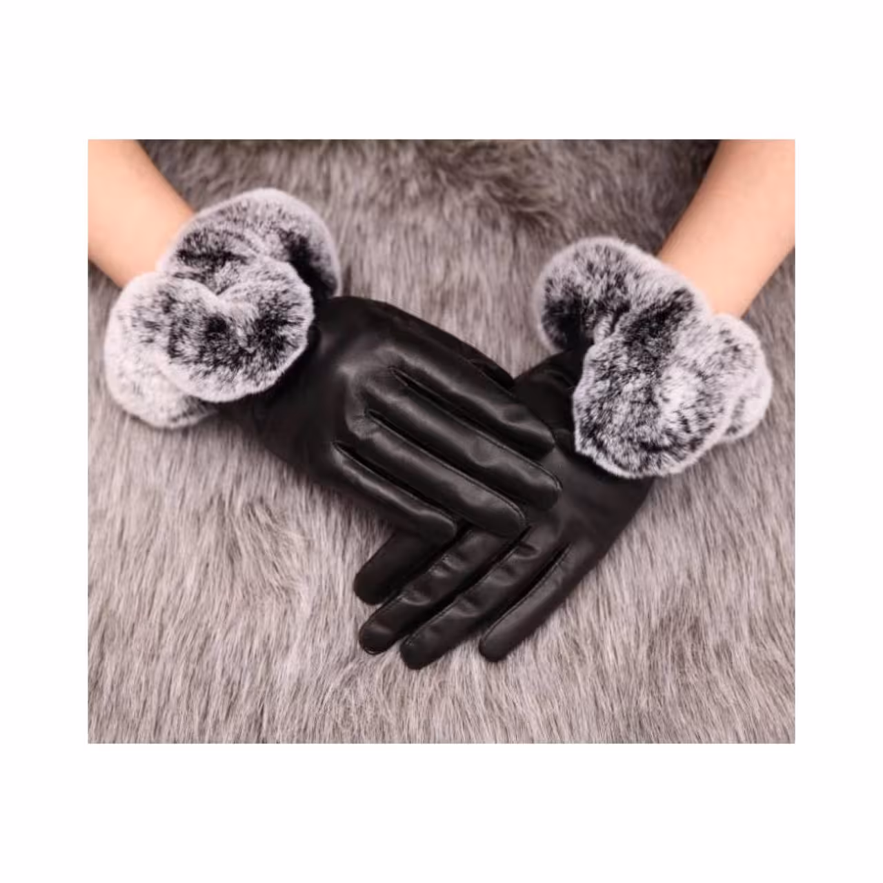 دستکش چرم کامل خز