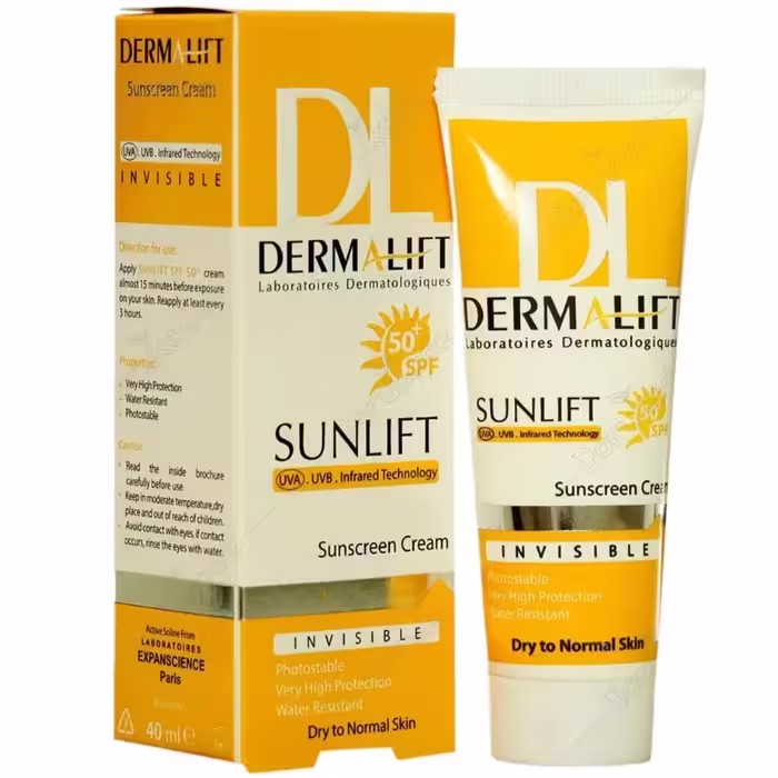 کرم ضد آفتاب پوست خشک SPF50 بی رنگ درمالیفت