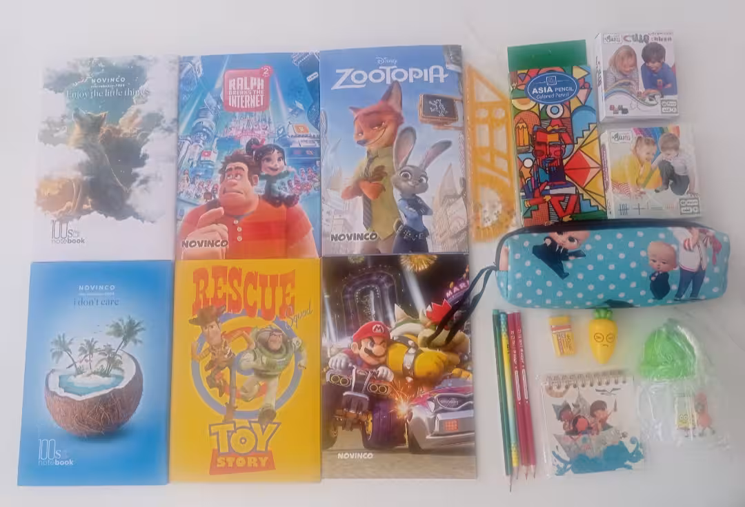 بسته لوازم تحریر دوم دبستان پسرانه نیمه اقتصادی مجموعه 19 عددی