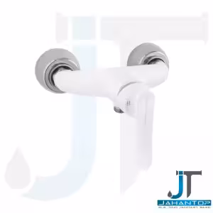 شیر توالت اهرمی سفید کروم آریانا (مدل کارون)