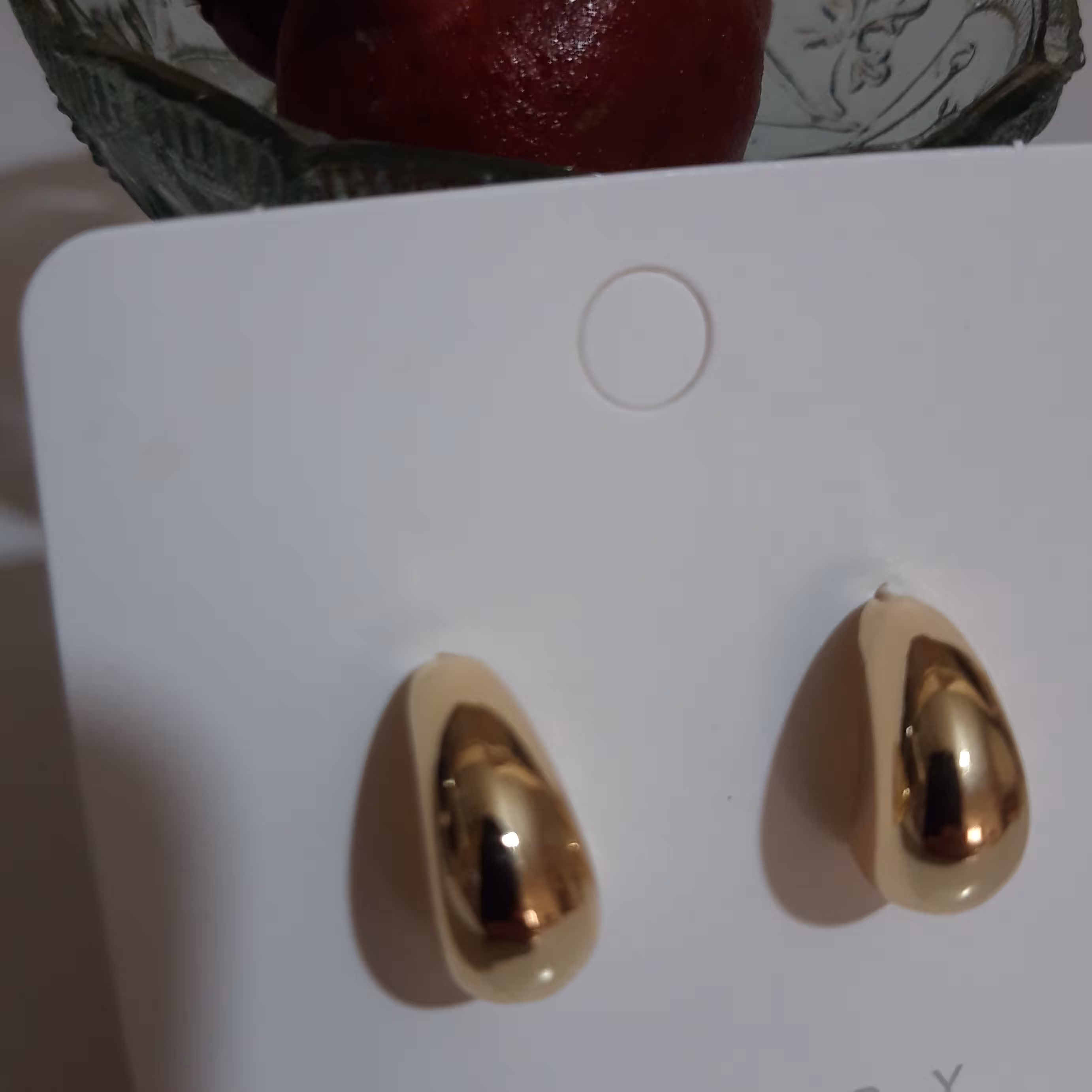 گوشواره دامله طلایی بسیار زیبا وسبک استیل رنگ ثابت