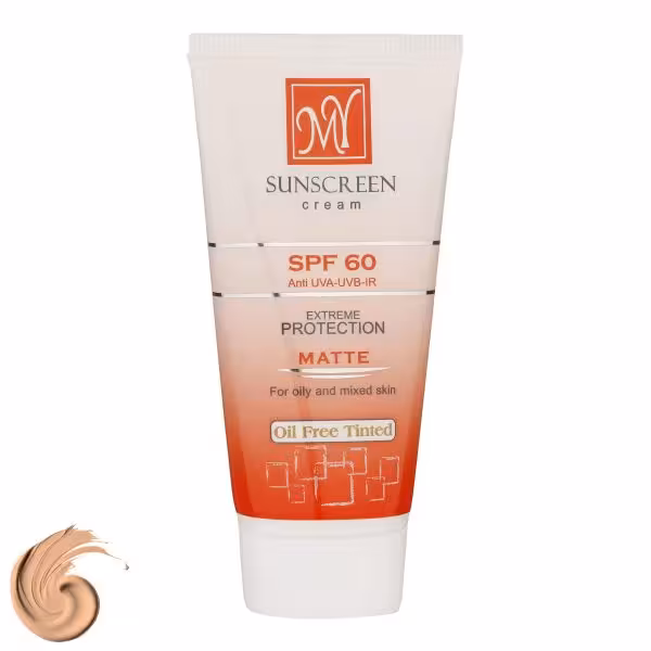 کرم ضدآفتاب رنگی مای مدل SPF60، مناسب پوست‌های چرب و مختلط، حجم 50 میلی‌لیتر