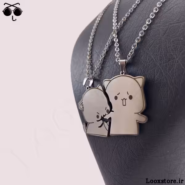 کیوت ترین مدل گردنبند ست گربه ای استیل