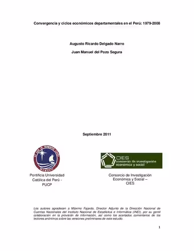 خرید و دانلود نسخه کامل کتاب Convergencia y ciclos económicos departamentales en el Perú: 1979-2008