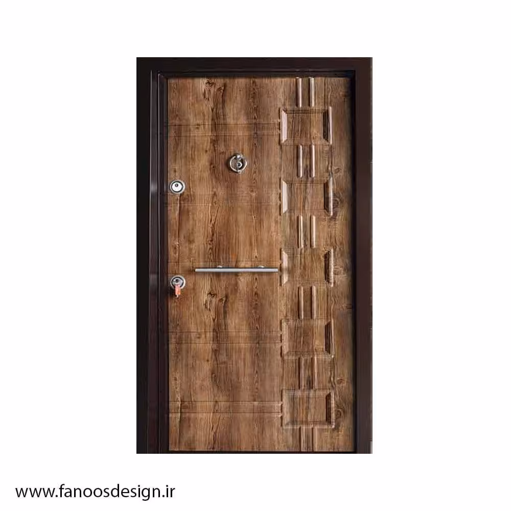 درب ضد سرقت با روکش چوب طرحدار کد 1322