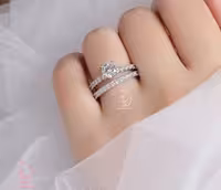 💍حلقه و پشت حلقه جواهری ظریف(P_2000)