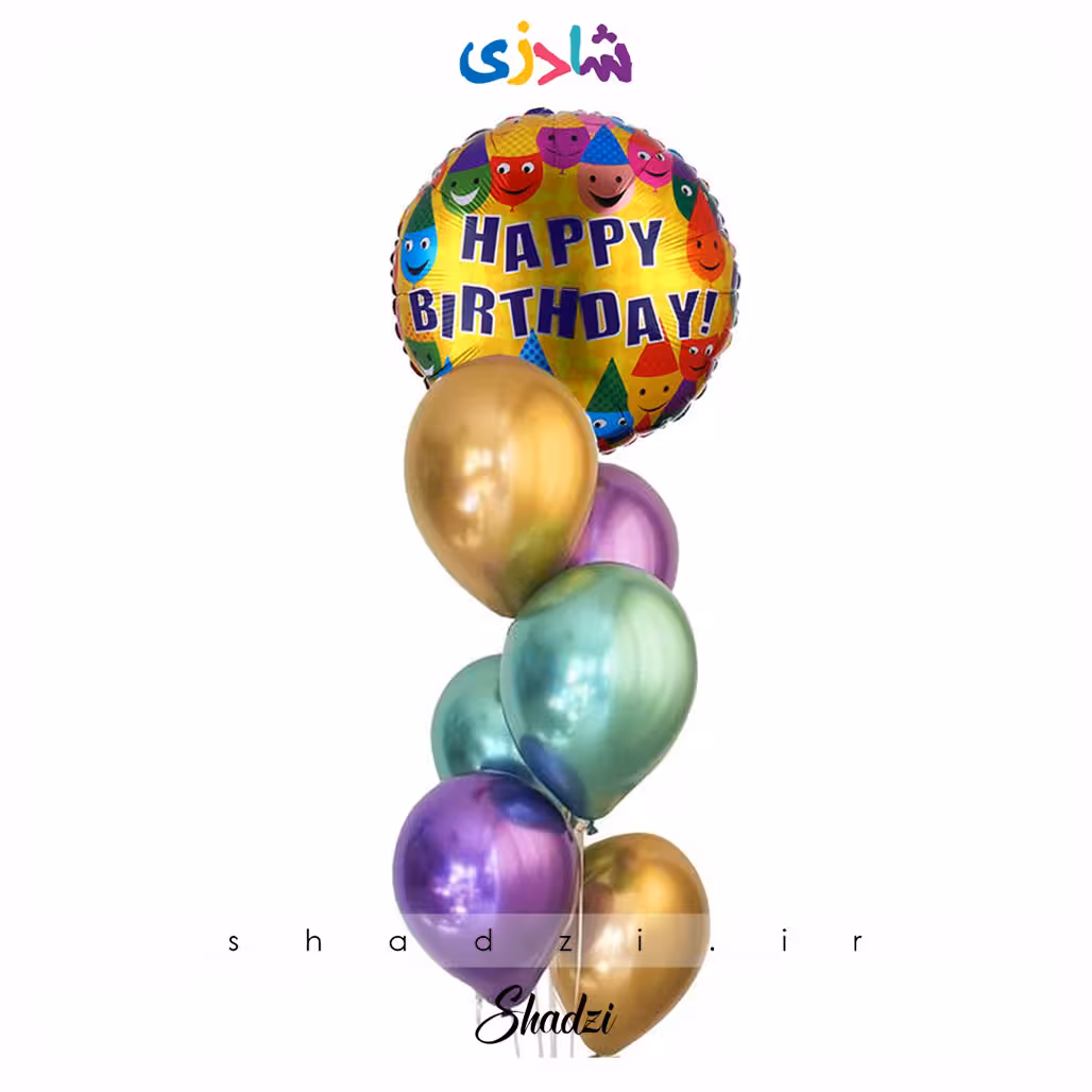 پک بادکنک کروم و هپی طلایی