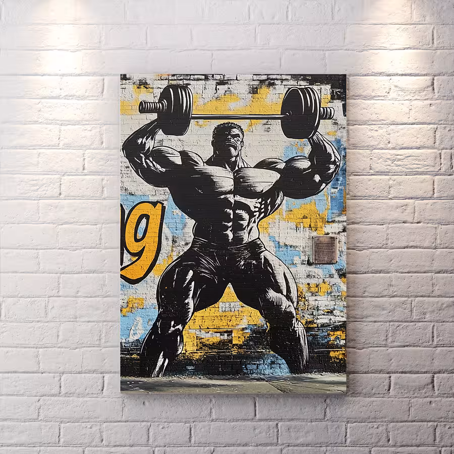 تابلو شاسی دکوراتیو طرح مرد بدنساز HQCs-2345