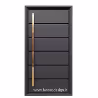 درب حیاط مدرن طوسی با دستگیره طلایی | تک‌لنگه مینیمال  – کد 30185