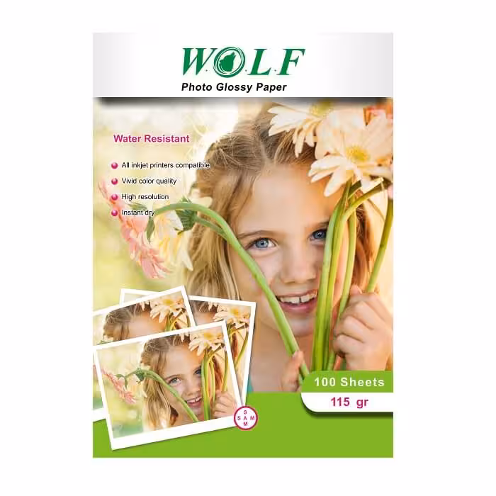 کاغذ فتوگلاسه 115گرم ولف سایز A4