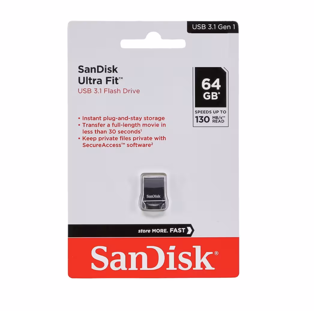 فلش مموری سن دیسک مدل ULTRA FIT USB 3.1 ظرفیت 64 گیگابایت