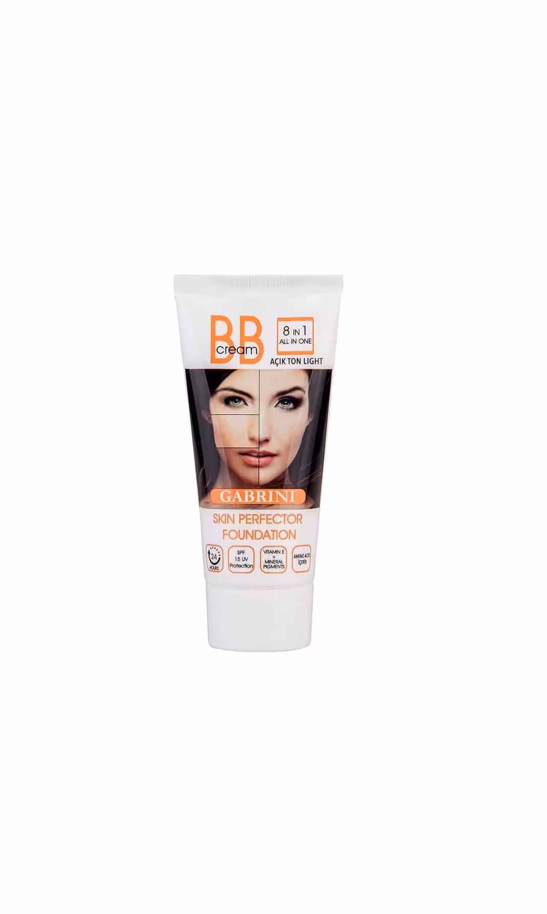 ب ب کرم گابرینی GABRINI مدل 8IN 1 با SPF 15 رنگ روشن حجم 50 میل