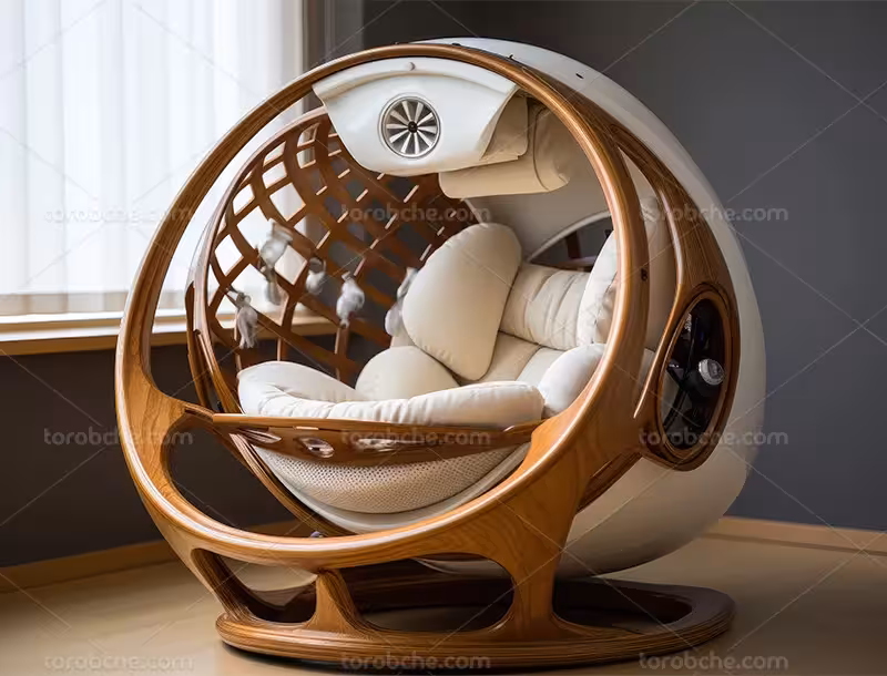 بک دراپ عکاسی گهواره چوبی | گرافیک با طعم تربچه