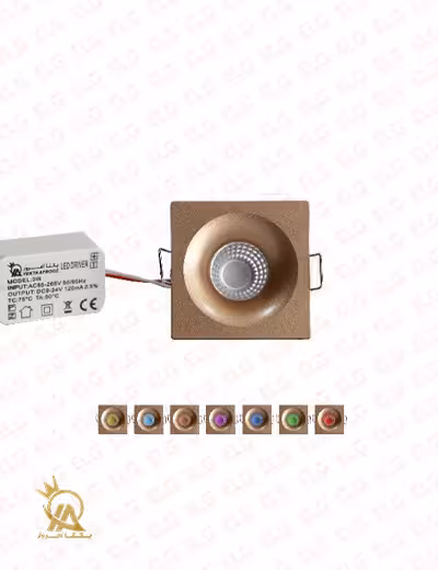 چراغ COB چشمی 3 وات توکار بدنه قهوه ای یکتا افروز