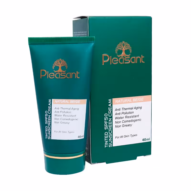کرم ضد آفتاب پلزنت SPF50 رنگ بژ طبیعی 40میلی لیتر | Pleasant tinted sunscreen cream