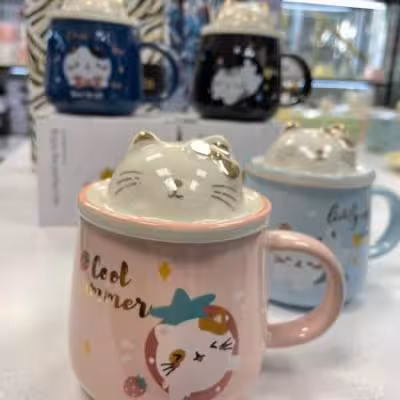 ماگ گربه درب برجسته