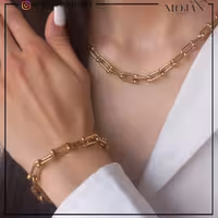 نیم ست تیفانی طلایی کد1131