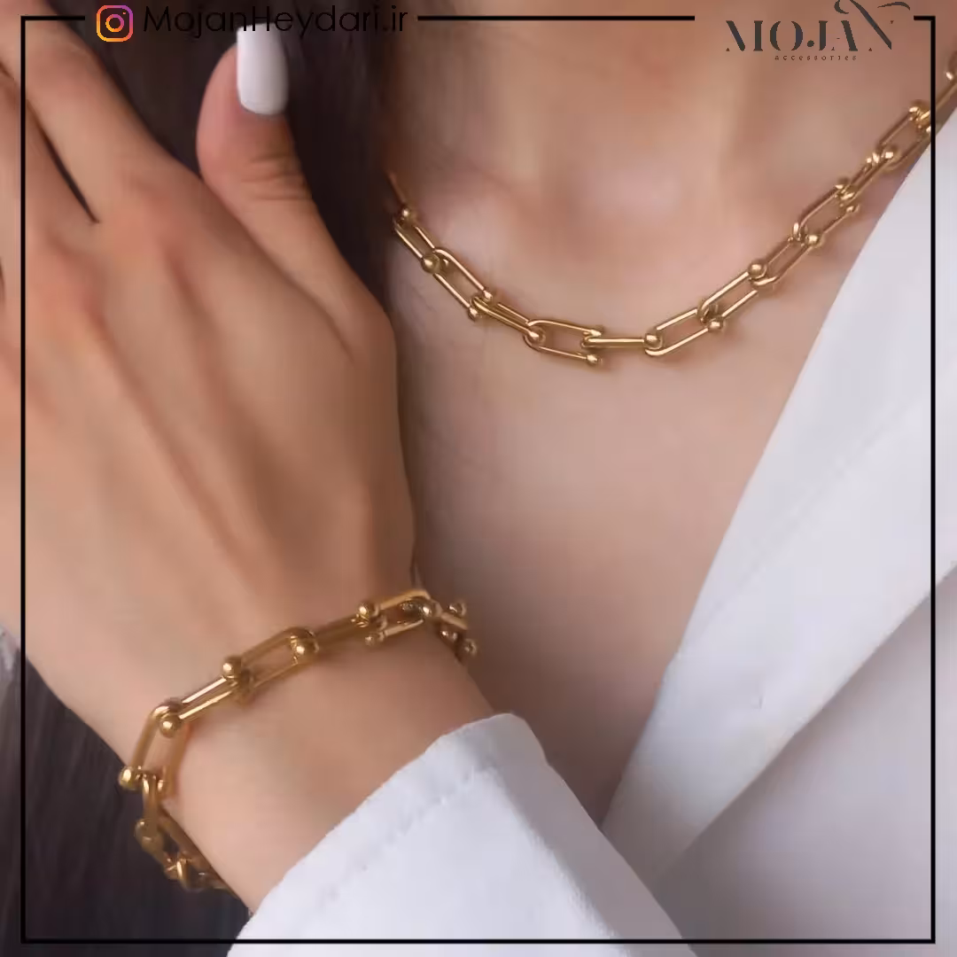 نیم ست تیفانی طلایی کد1131