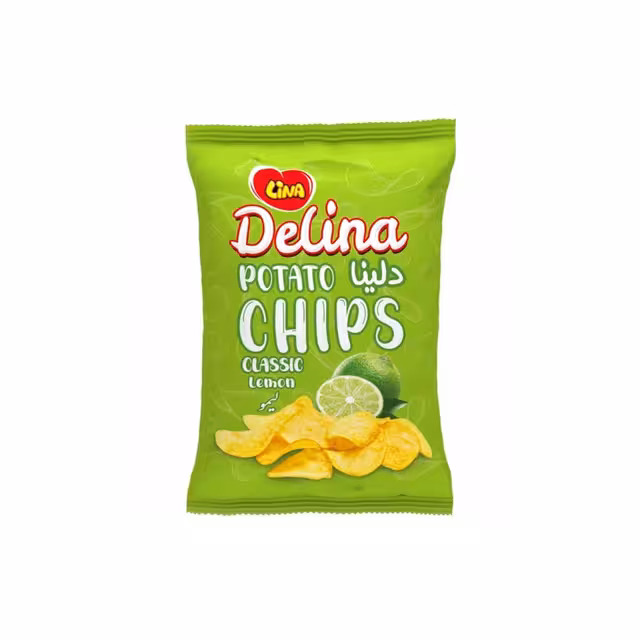 چیپس لینا مدل دلینا با طعم لیمو 52 گرمی