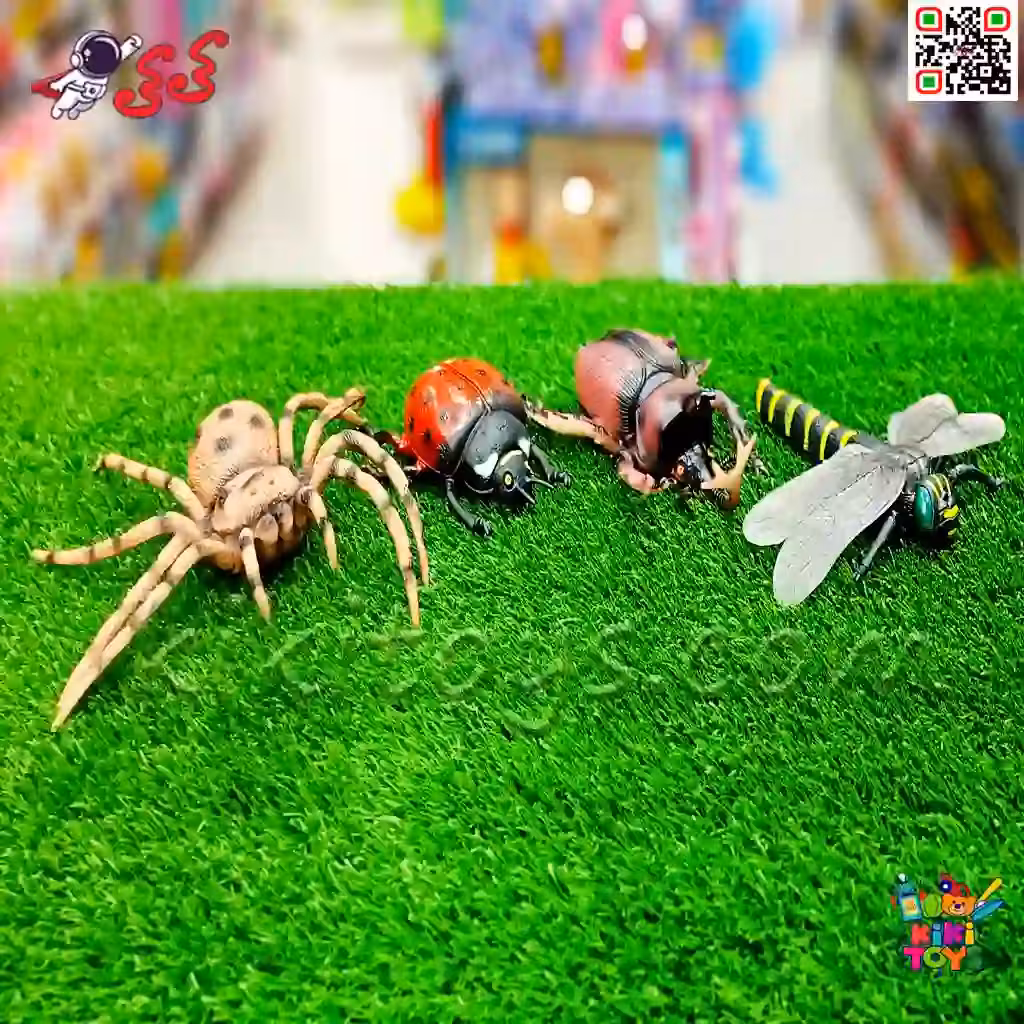 فیگور حیوانات و خزندگان و حشرات اسباب بازی بزرگ 4 عددی ANIMAL MODEL 2852