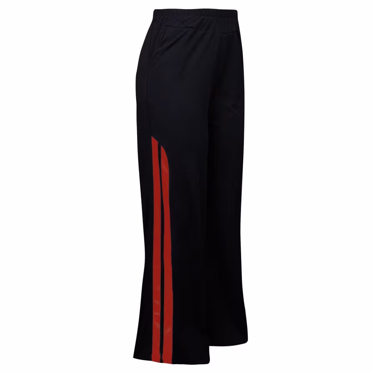 شلوار ورزشی زنانه مدل دمپا گشاد کمرکشی بغل خط دار مشکی کد 4705-375