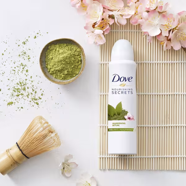 اسپری ضد تعریق زنانه داو رایحه شکوفه گیلاس و چای ماچا ساخت استرالیا حجم 250 میل