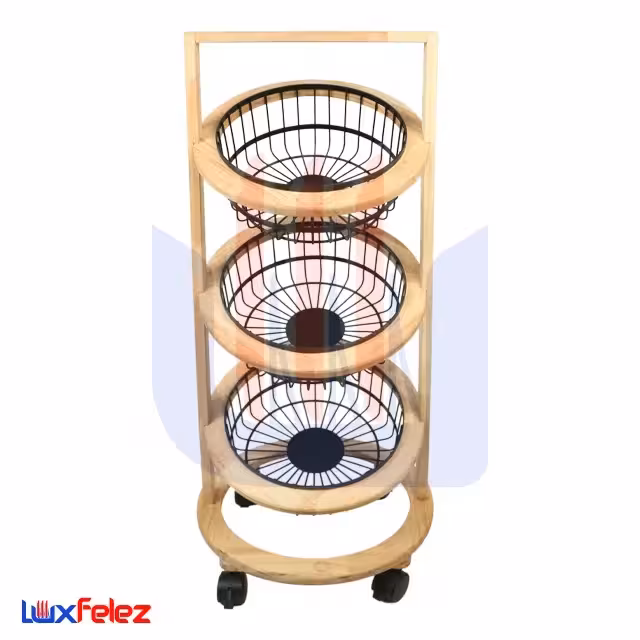 جاپیازی عروس نوین مدل گرد چوبی سه طبقه