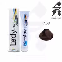 رنگ مو لیدی کالر Lady color شماره 7.53 حجم 100 میلی لیتر رنگ بلوند فندقی