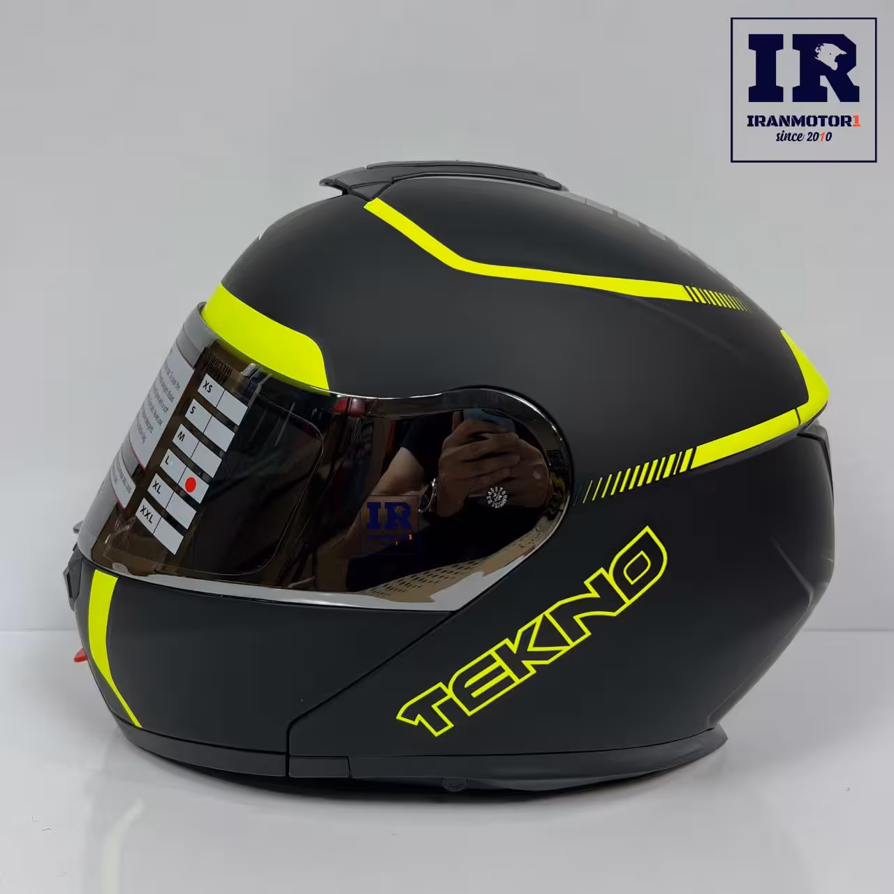 کلاه کاسکت فک متحرک تکنو Tekno - مشکی فسفری