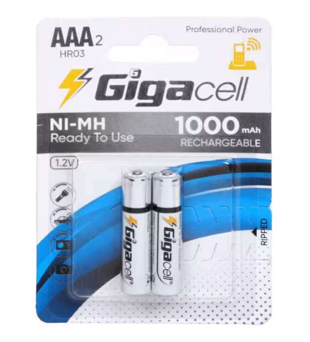 باتری نیم قلمی قابل شارژ گیگاسل 1000mAh