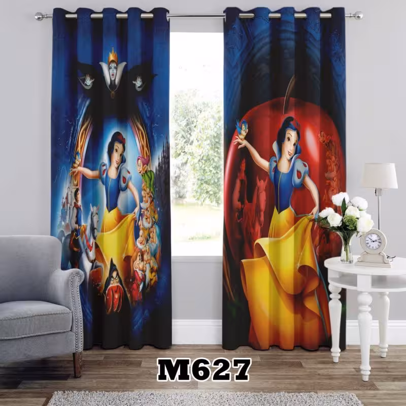 پرده سه بعدی طرح سفید برفی