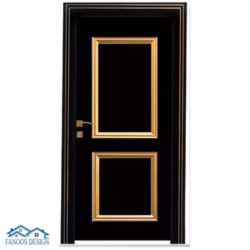 درب اتاق خواب مشکی طلایی با رنگ پلی اورتان کد 1527