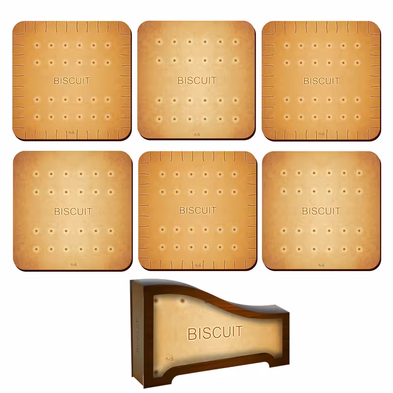 زیر لیوانی لوکسینو مدل بیسکوییت های خوشمزه مجموعه 6 عددی | کالا مکس