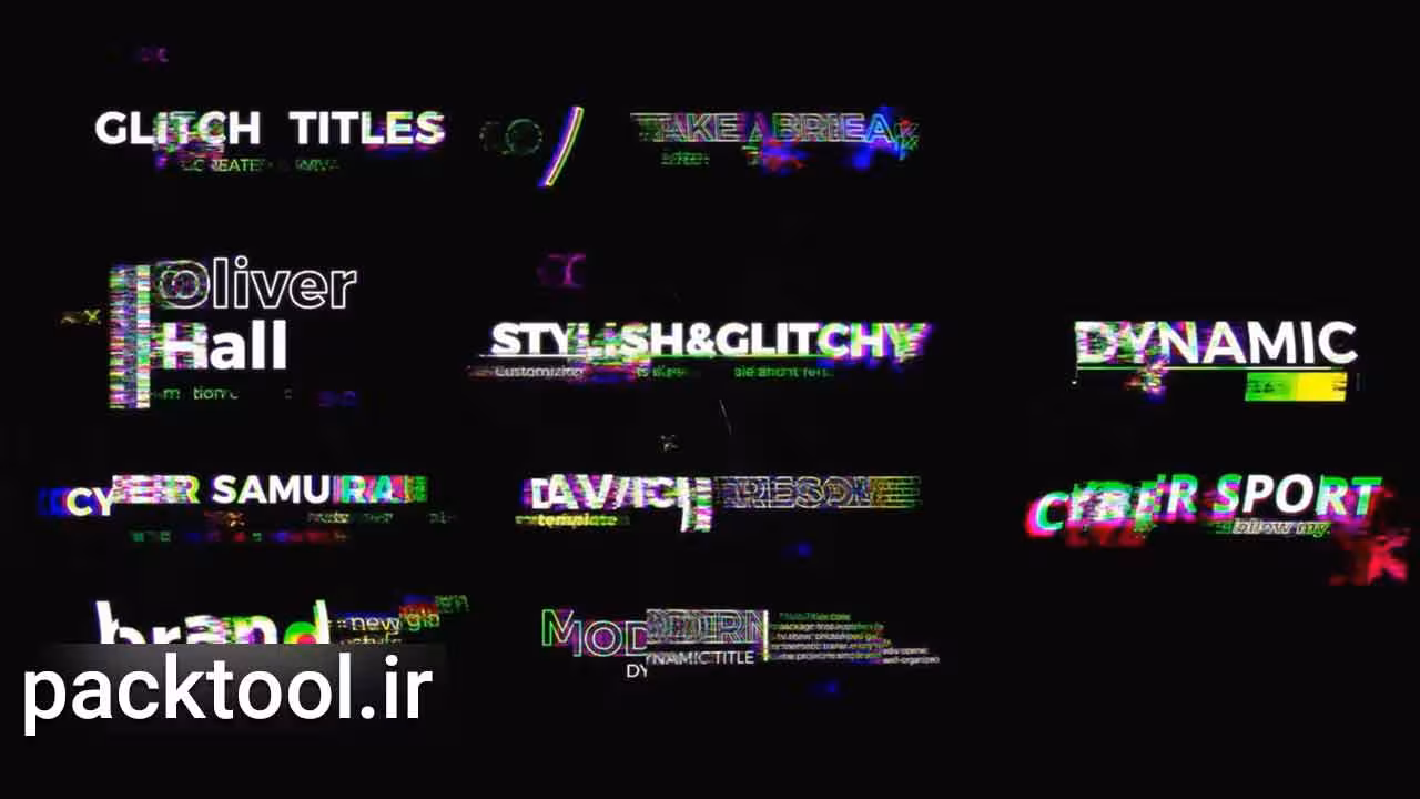 دانلود پروژه داوینچی ریزالو مجموعه تایتل مدرن گلیچ Modern Glitch Titles - پک تول