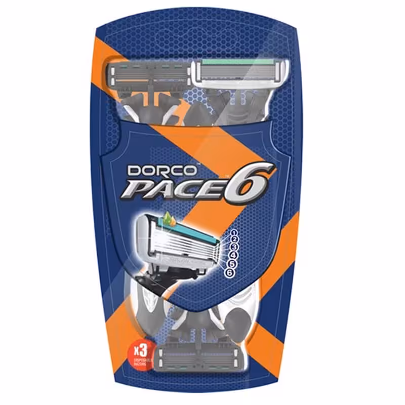 خودتراش مردانه 6 تیغ دورکو مدل Pace 6 بسته 3 عددی
