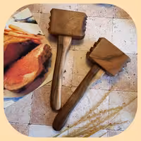 بیفتک کوب چوبی دستساز بارلی (1عددی) 27 سانتی چوب گردو ویژه بیفتکوب جهیزیه عروس کد bar0173