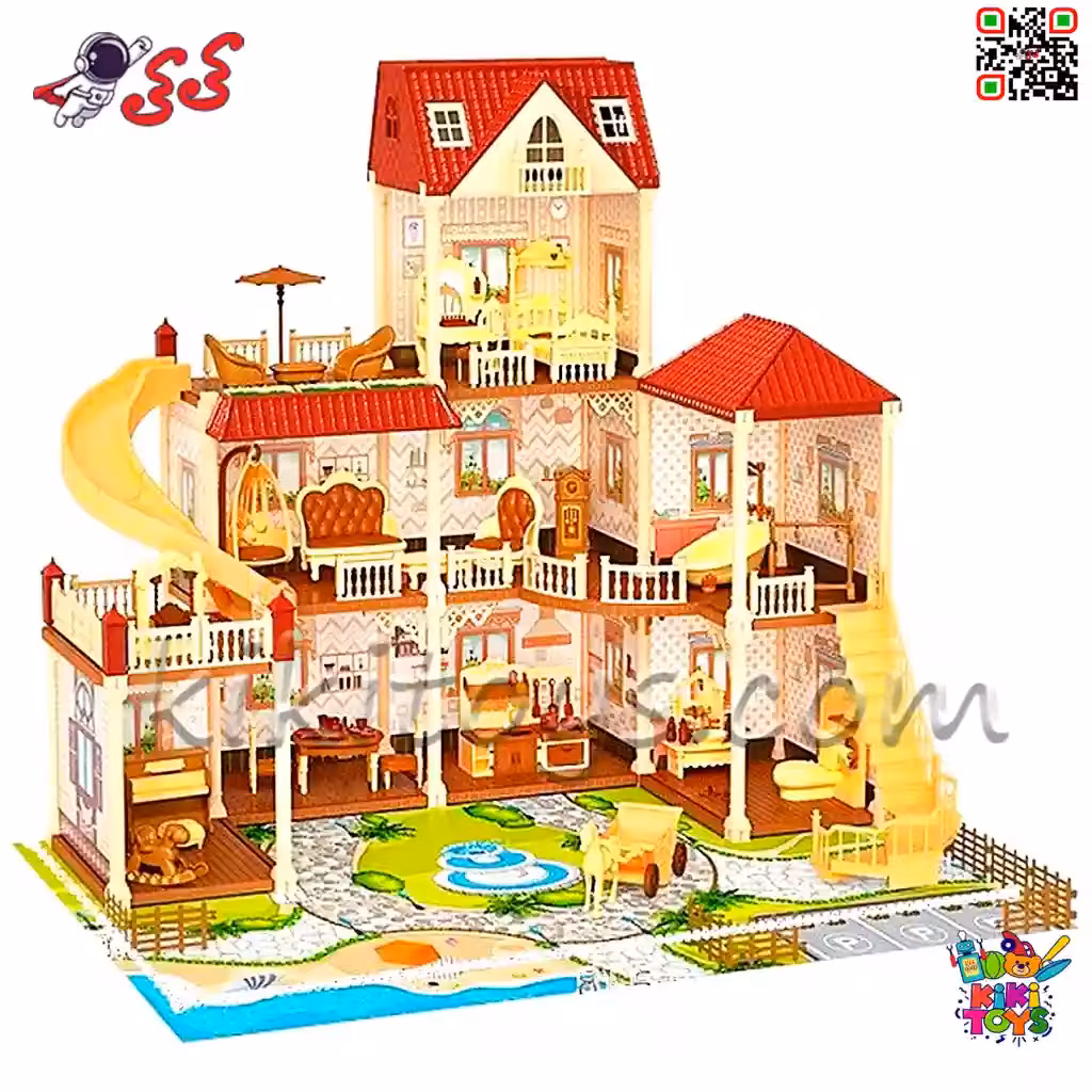 خانه باربی و قصر اسباب بازی سه طبقه بزرگ دخترانه 6032 DIY DREAM VILLA
