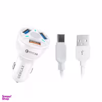 شارژر فندکی جرلکس مدل GC-06 به همراه کابل تبدیل USB-C