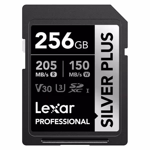 کارت حافظه SDXC لکسار Lexarمدل SILVER PLUS کلاس A2 استاندارد UHS-U3 سرعت 205MBps ظرفیت 256 گیگابایت