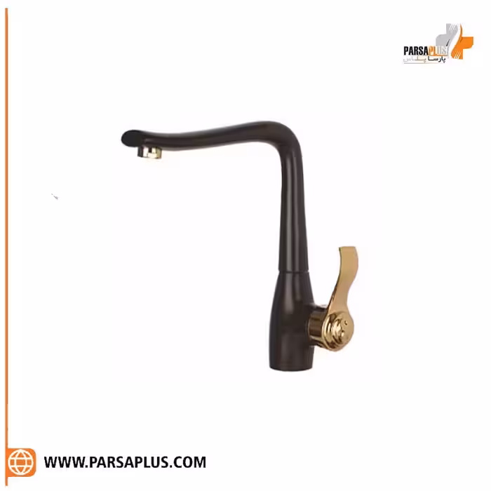 شیر آشپزخانه دوان مدل گلاژ مشکی طلایی