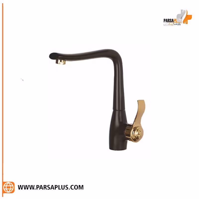 شیر آشپزخانه دوان مدل گلاژ مشکی طلایی