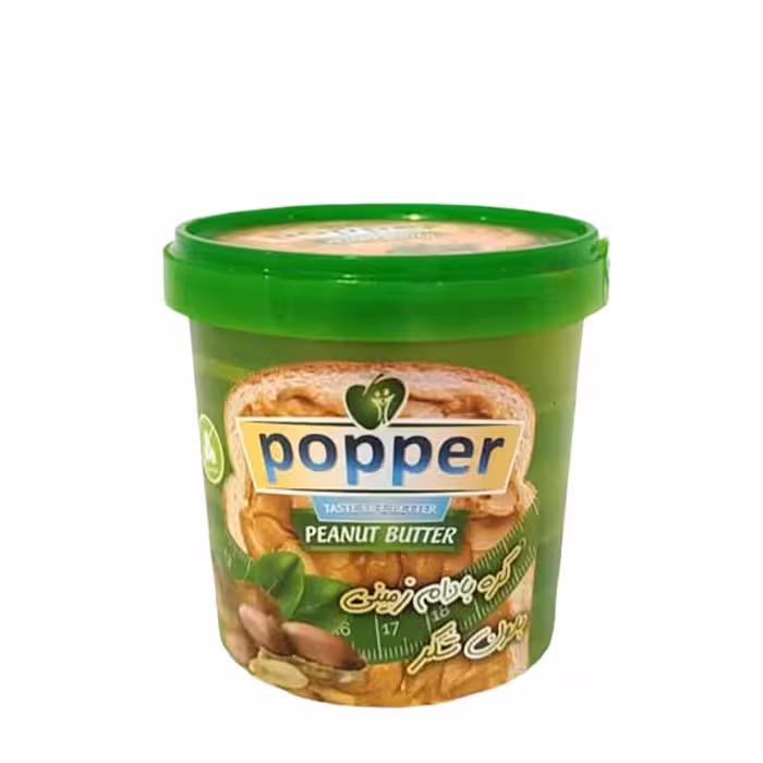 کره بادام زمینی بدون شکر پوپر 185 گرمی