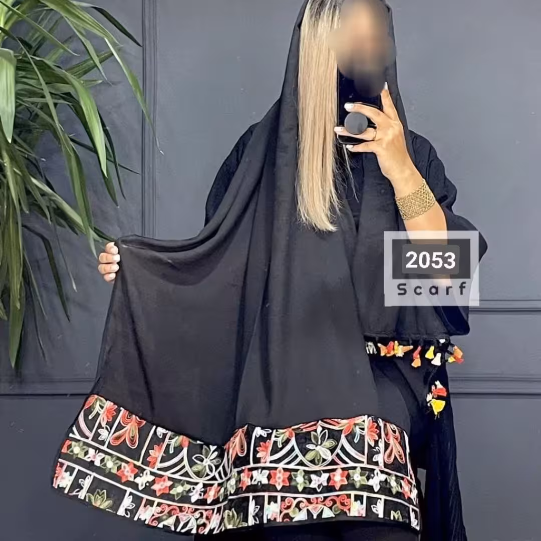 شال مشکی اسلپ مزونی با کیفیت عالی ،مجلسی و شیک،شال محرمی